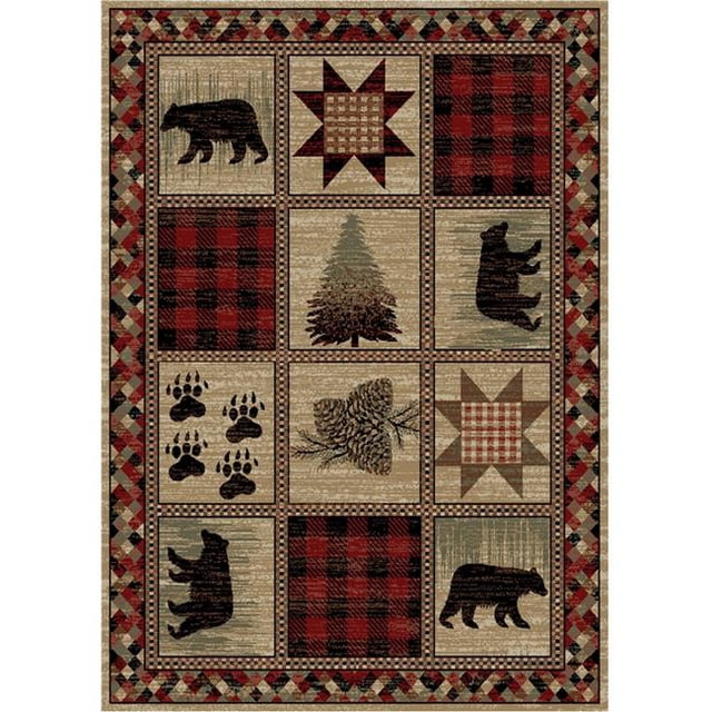 Mayberry Rug HS9640 5X8 Tapis de Zone à Pois Creux 5 Pi. 3 Po. x 7 Pi. 3 Po. Rouge