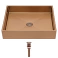 thumbnail image 2 of Logmey 19x15 Inch Stainless Steel Rectangular Bathroom Sink, Rose Gold Bathroom Vanity Vessel Basin with Rose Gold Drainer Assembly, 2 of 9