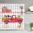 thumbnail image 4 of Maple Pumpkin Truck Shower Curtains Autumn Thanksgiving Theme Bathroom ration Design Fall Yellow Leaves Bathroom Curtain, 4 of 7