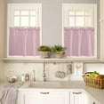thumbnail image 2 of Pink Kitchen Curtain 24 Inch Length Small Short Cafe Tiers Curtains Drape, Grid Checkered Plaid Gingham Lattice Trellis Window Treatment Rod Pocket Drapery Panels Curtains, 27.5x24, 2 of 5
