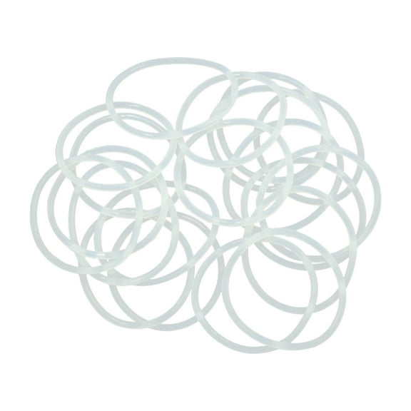 Uxcell 35mm OD 31mm ID 2mm Width Silicone Seal O-Rings White 20 Pack