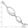 thumbnail image 3 of Sterling Silver Rh Plated White Ice .02Ct. Diamond Ovals Bracelet (7 X 29.5) Made In India qw237-7, 3 of 5