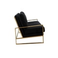 thumbnail image 5 of Leisuremod Jefferson Modern Velvet 3 Seater Sofa With Gold Frame Contemporary Living Room Couch (Black), 5 of 8