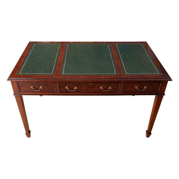 Mahogany Writing Table Green Leather