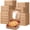 Brown, variant on Pie Bakery Boxes with Clear Window, Square Clear Window Displays Treats, 2.5" Depth for Cheesecakes Muffins Donuts, Sturdy Cardboard Containers for Party Gifting