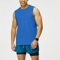 thumbnail image 2 of Hessimy Men Tank Top Cotton Sleeveless Shirts for Him Mens Muscle Shirts Mens Tanks(Blue,L), 2 of 8