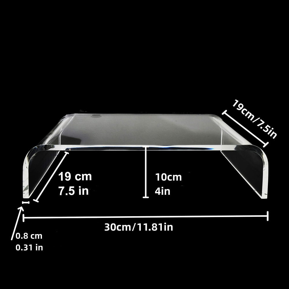 golytefs Acrylic Monitor Stand Clear Monitor Riser Desk Laptop/pc/multimedia Monitor Stand Clear Computer Monitor Stand for Home Office Printer Tv Screen Keyboard Storage