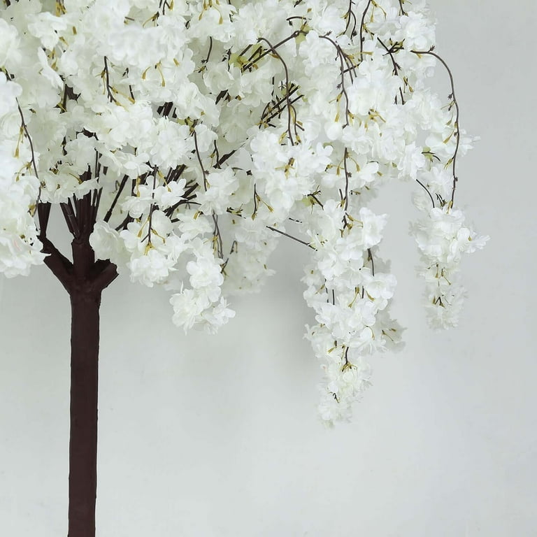 Efavormart White Artificial Cherry Blossom Tree With Efavormart White Artificial Cherry Blossom Tree With