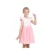 thumbnail image 2 of Vestido de Niña Rosa a Rayas Cuello Redondo Manga Corta con Volantes Tul Casual Algodón 4 Años, 2 of 7