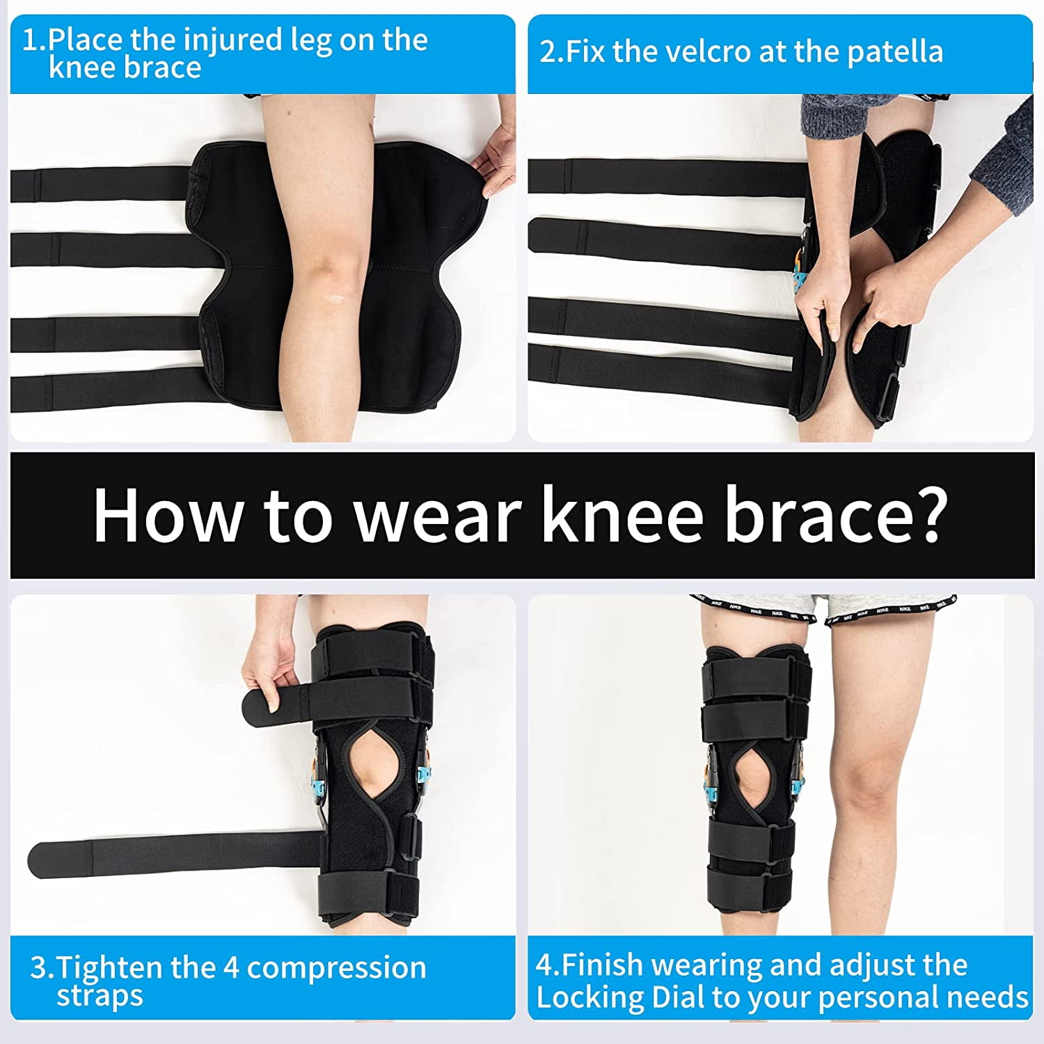 Trxaluviy Hinged ROM Knee Brace Post Op Knee Immobilizer for Arthritis, ACL, MCL, PCL, Meniscus Tear, Injurie/Knee Pain