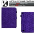 thumbnail image 3 of Embossed Folio Flip Smart Case for Amazon Fire HD 7 2019/2017/2015, Premium PU Leather Kickstand Card Slots Magnetic Auto Sleep / Wake with Pen Slot Case for Fire HD 7 2019/2017/2015, Purple, 3 of 5