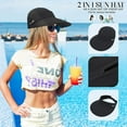 thumbnail image 4 of Sun Hats for Women UV Protection Wide Brim 2 in 1 Zip-Off Visor Summer Beach Hat Womens Packable Golf Hat, 4 of 5