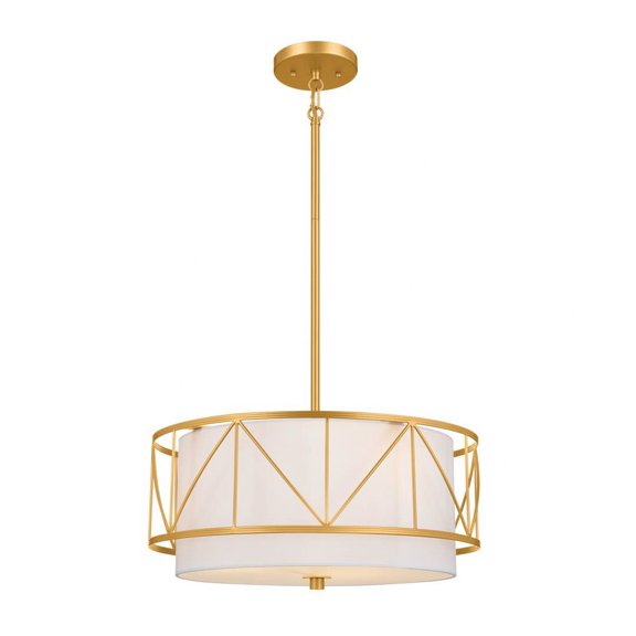 52075CLG Kichler Lighting Birkleigh - 3 Light Convertible Semi-Flush Mount In Art Deco Style-9.5 Inches Tall-Classic Gold Finish
