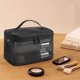 thumbnail image 3 of Bolsa de maquillaje de malla de doble capa | Organizador de artículos de tocador portátil de gran capacidad | Estuche de almacenamiento de cosméticos de viaje | Amplia apertura | Bolsillos, 3 of 4
