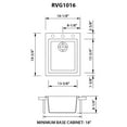 thumbnail image 2 of Ruvati RVG1016SG Epigranite 16-1/8" Drop In Single Basin Granite Composite Kitchen Sink -, 2 of 7