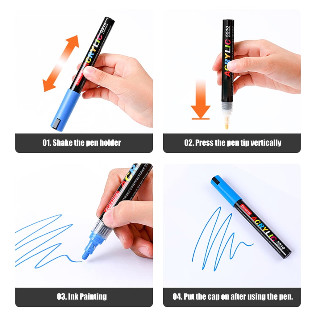 MOMOJIA 12/24/36/48 Color Acrylic Paint Marker Pen Water Based Art Marker For Drawing