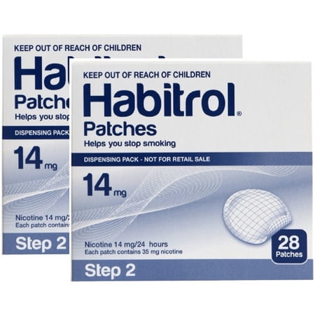 Habitrol 14mg Step 2 Nicotine Transdermal Patches. 2 Bulk Boxes of 28. Total 56