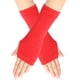 thumbnail image 1 of Xiao Hua Guantes sin dedos para mujer, guantes sin dedos con orificio para el pulgar, guantes de invierno cálidos sin dedos, guantes elásticos de medio dedo para mujer y hombre, color rojo, 1 of 5