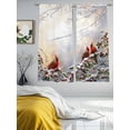 thumbnail image 2 of Christmas Sheer Curtains 63 Inch Length 2 Panels Set, Xmas Birds Berry Botanical Snowflake Voile Window Treatment Rod Pocket Curtains Sheers Drapes for Bedroom/Living Room/Kitchen 52x"63"x2, 2 of 7