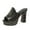 Black, variant on GERsome Women's Square Open Toe Platform Sandals Block Chunky Heeled Sandal Slip on Mules Comfortable Casual Dress Pumps Shoes