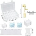 thumbnail image 2 of Yazoeia 100 Pcs Embroidery Thread Cards Cross Stitch Thread Storage Box Tools - Bobbin Winder with 24-Compartment Plastic Organizer, Embroidery Floss Bobbins for Craft DIY Embroidery CJC912-120949, 2 of 7