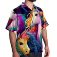 thumbnail image 2 of Robot Unicorn Attack Men's Short Sleeve Poplin Shirts with Spread Collar Tops, Casual Printed Button Down Short Summer Beach Shirts for Men and Women, 2 of 6