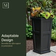 thumbnail image 6 of Cape Cod 15.5" x 15.5" x 32" Square White Self-Watering Plastic Planter, 6 of 14