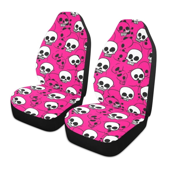 ALAZA Art Skull Line Car Seat Covers 2 PCs Universal Auto Front Seats Interior Protector