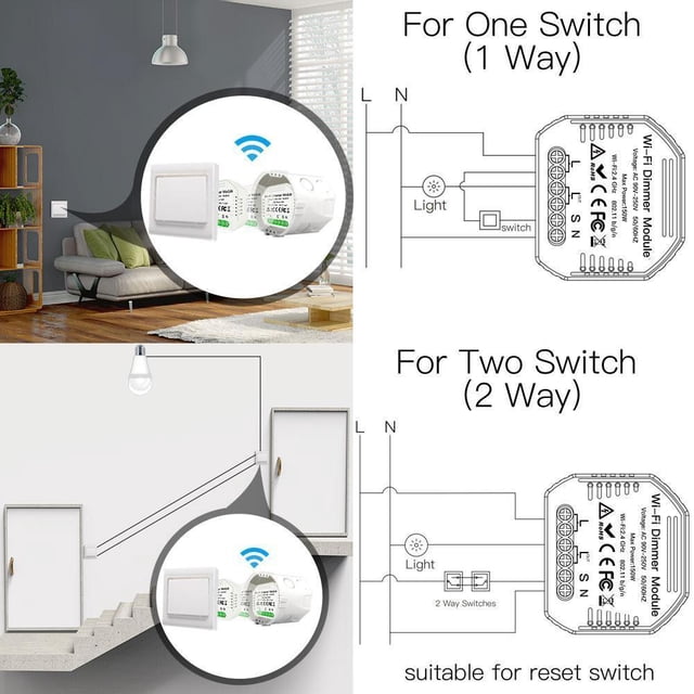 Interruptor Inteligente 1 Módulo de Atenuación Gang DIY Mini LED WiFi Tuya