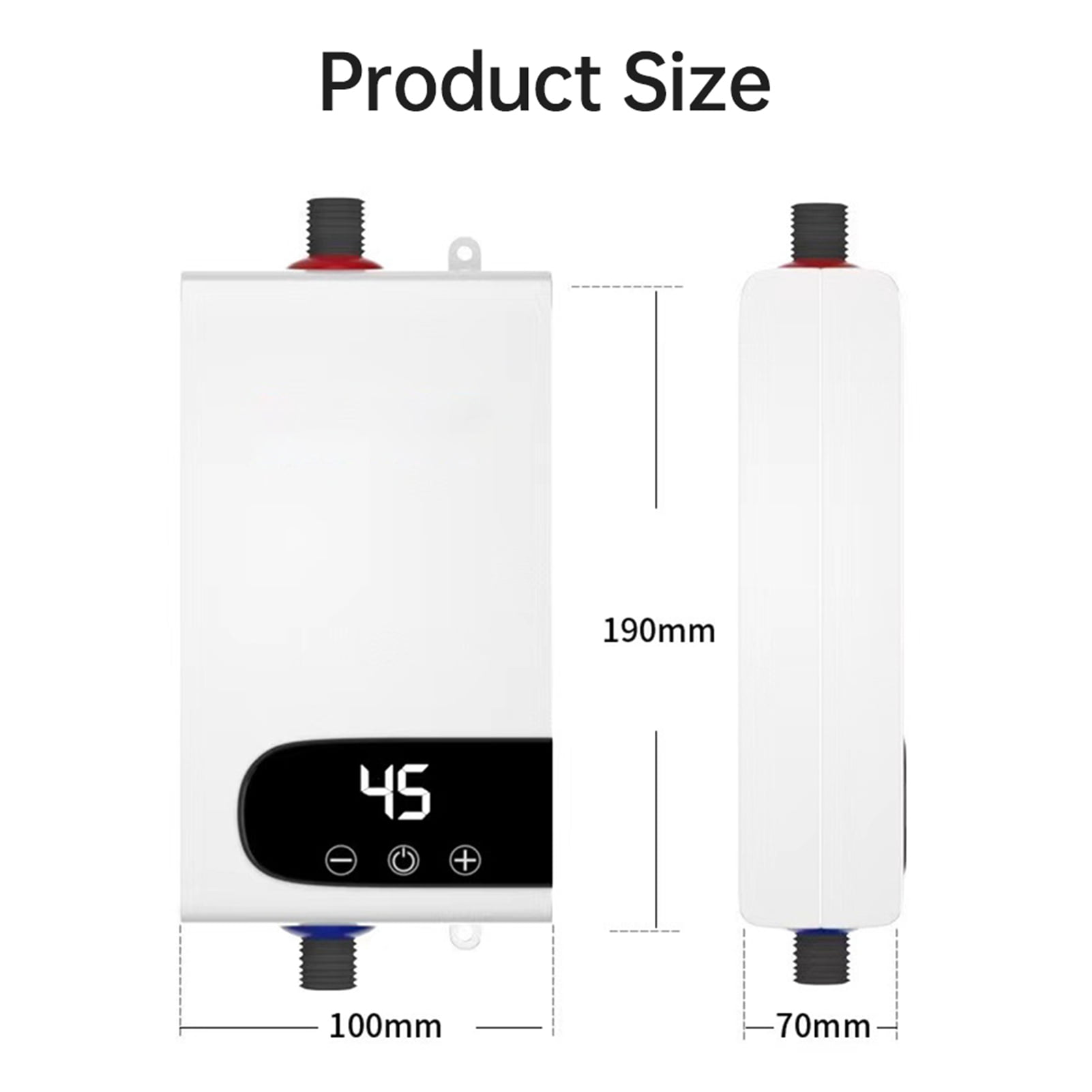M Buder 110V US Fast Instant Electric Tankless Water Heater, 3500W Smart Thermostatic Kitchen Treasure Small Hot Water Heating System for Bathroom 7.5 x 4.0 x 2.7 inches / 19 x 10.2 x 6.8 cm