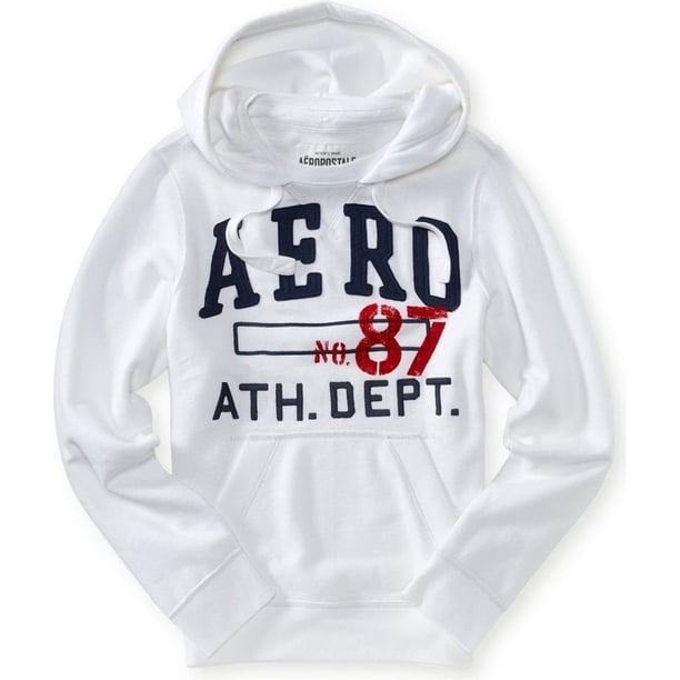 Sudadera Aeropostale Hombre Aero 87 Ath. Dept. Sudadera con capucha blanca mediana