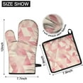 thumbnail image 6 of Red Pink Modern Art Geometric Kitchen Oven Mitt and Pot Holder Sets 2 Pcs for Baking, Cooking and Grilling, Heat Resistant Up To 392 °F, 6 of 7