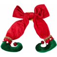 thumbnail image 5 of Pie de Elfo Colgante Árbol de Navidad Lazo Botas de Elfo Colgante Diseño de Ambiente de Hotel para Escenas de Fiesta de Año Nuevo Arreglo-Rojo y Verde, 5 of 5