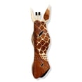thumbnail image 3 of Wooden Tribal Giraffe Mask Brown White Hand Carved Wall Plaque Hanging Home Decor Accent Unique Sculpture Decoration Handmade Handcrafted Decorative Size: 20" Tall x 6" Wide x 2.5" Deep, 3 of 6