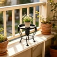 thumbnail image 4 of Bxaolu 1Pack Metal Plant Stands for Flower Pot, Heavy Duty Black Iron Potted Stand Holder, Indoor Outdoor Rustproof Metal Planter Container Round Supports Display Rack for Home Garden Decor, 4 of 6
