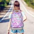 thumbnail image 3 of Mochila rodante FTJCF para mujer de 21 pulgadas con ruedas enrollables, rosa y gris, 3 of 9