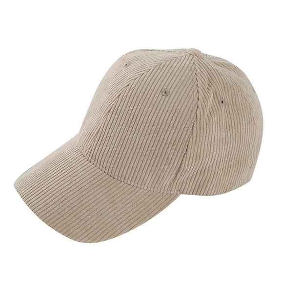 UNOMOR 1Pack Baseball Cap For Women Adjustable Corduroy Beige Sun Block Outdoor Travel