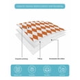 thumbnail image 4 of Quilt King Size Bedding Set, Orange Plaid Reversible Summer Quilt 3 Pieces, Modern Minimalist Geometric Gingham Checkered Lightweight Bedspreads Coverlets with 2 Pillow Shams for All Seasons, 4 of 5
