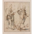 thumbnail image 2 of Hans von Kulmbach 12x14 Black Ornate Wood Framed Double Matted Museum Art Print Titled: Saint Eustace and Saint George (ca. 1511), 2 of 5