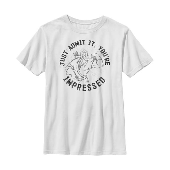 Boy's Beauty and the Beast Gaston Impressed  Graphic Tee White Medium