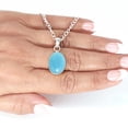thumbnail image 5 of 925 Sterling Silver Pendant Natural Blue Chalcedony Handmade Jewelry, 5 of 7