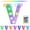 V, variant on SDJMa Colorful LED Marquee Letter Lights with Remote – Light Up Marquee Signs – for Wedding Birthday Party Lamp Christmas Home Bar Decoration - J