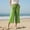Green, variant on Women's Linen Wide Leg Capri Pants High Wasited Pull On Elastic Waist Casual Pant Loose Comfy Workout Yoga Trousers
