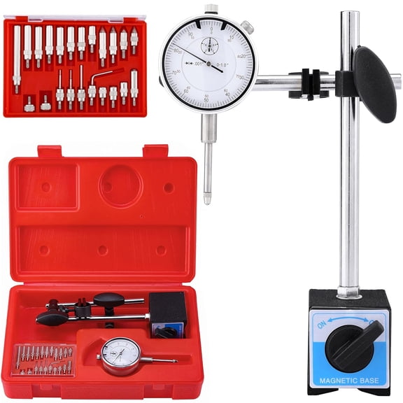 Dial Indicator with Magnetic Base Tester Gage, Dial Test Indicator Precision, Magnetic Base Holder with Fine Adjustment