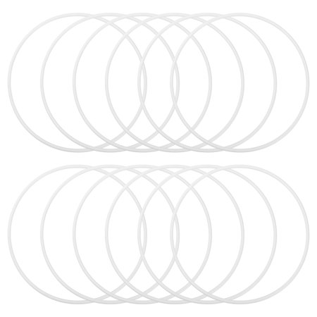 Uxcell 12 Pcs Dream Catcher Rings,Metal Crafts Hoops Floral Hoop 5 Inch Macrame Hoops Rings for DIY Crafts Wreath Making Supplies Plant Hangers, White
