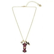 Betsey Johnson Back to Cool Skateboard Charm Pendant Necklace with Gold Tone Metal for Adult Women