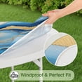 thumbnail image 5 of Blue Marble Gold Wave Pattern Round Fitted Tablecloth with Elastic Edge,Dining Table Cover Waterproof,Outdoor Round Tablecloth for Camping,Dining,Indoor and Outdoor, 5 of 7
