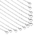thumbnail image 1 of Uxcell 20 paquetes de cadenas de collar de 17.7 pulgadas, cadenas de cable chapadas en plata de 2.5mm con cierres de langosta para hacer joyas, 1 of 7
