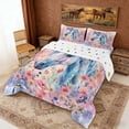 thumbnail image 3 of Erosebridal Oil Painting Horse Full Size Comforter Sets, Chic Flower Bedding Sets, 3 of 6