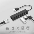 thumbnail image 2 of 3 USB Ports Hub with RJ45 LAN Adapter Laptop Ethernet Dock Network Extender Compatible MacBook Air/Pro (Previous Generation), Chromebook, Windows Laptop, More (BLACK), 2 of 6